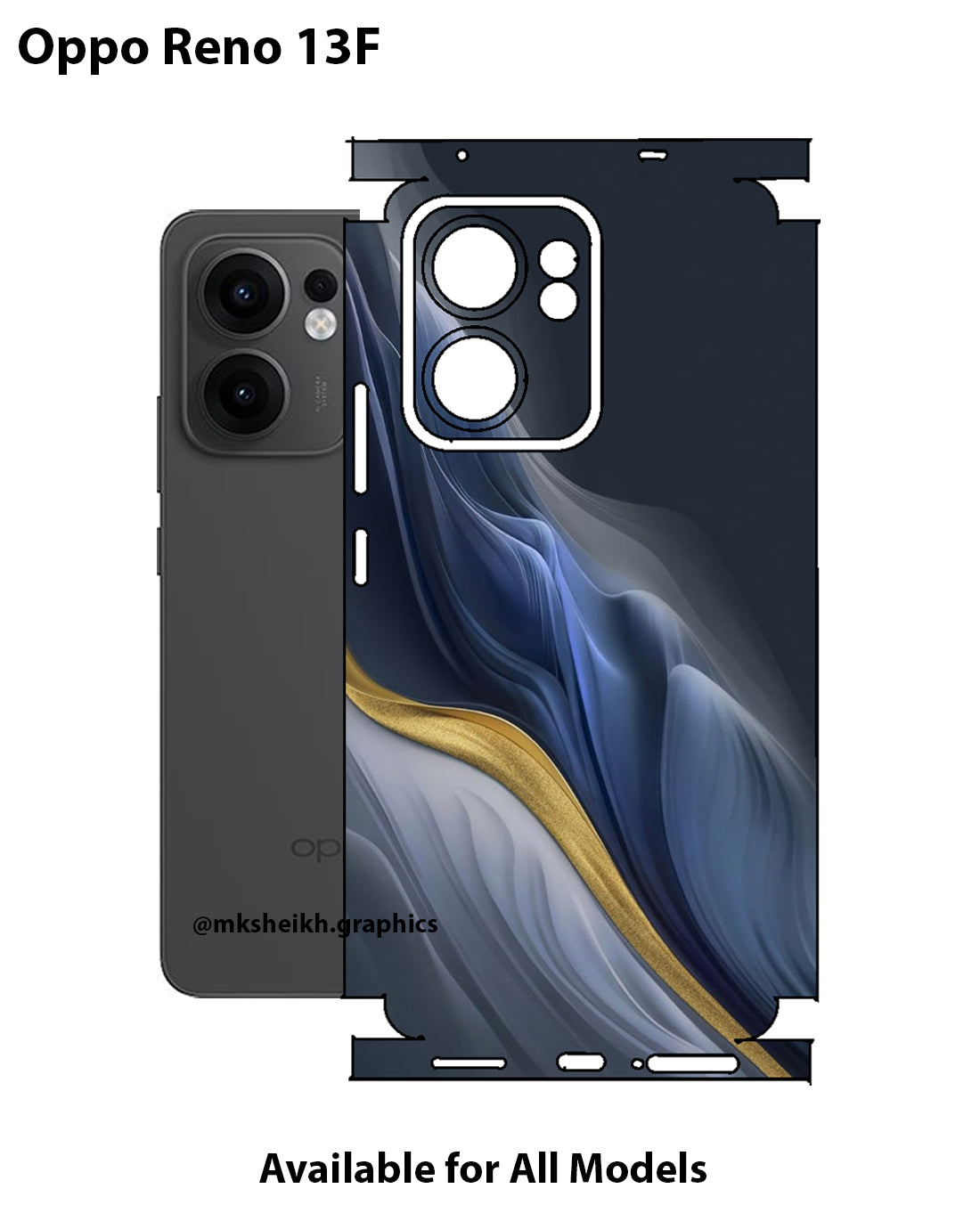 Oppo Reno 13F Print Back Full Body Skin Wrap