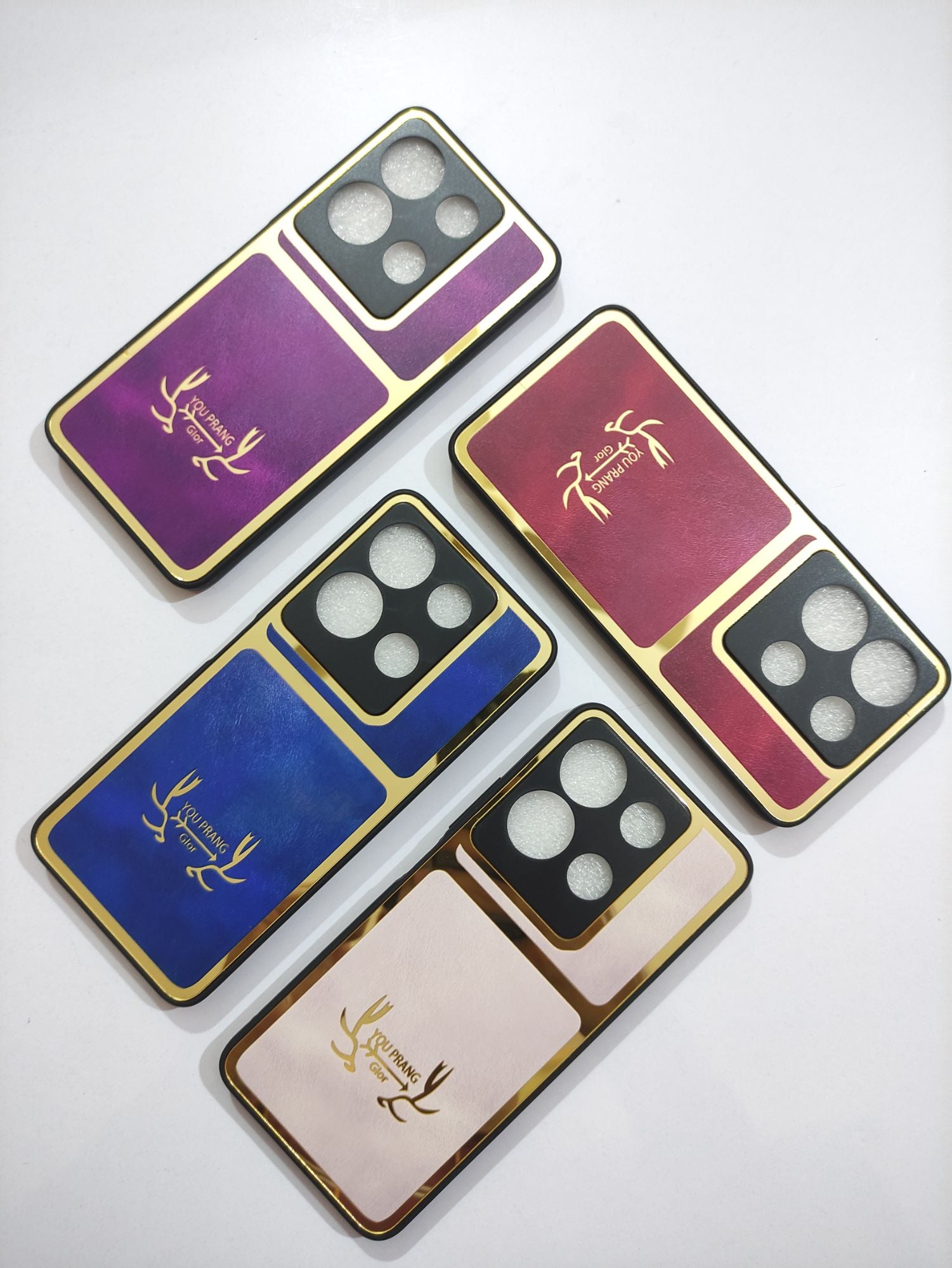 Infinix Note 30 4G PU Golden Stripe Design Back Cover