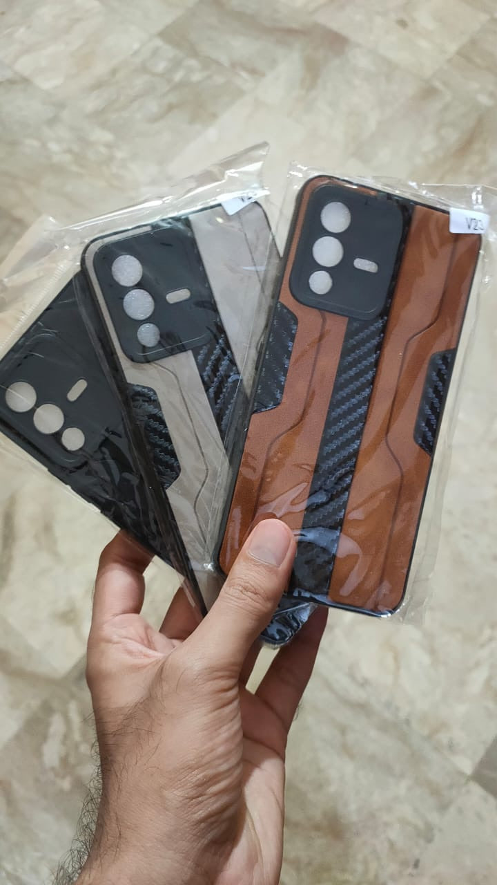Vivo_V23 Carbon Fiber Design PU Soft Back Cover