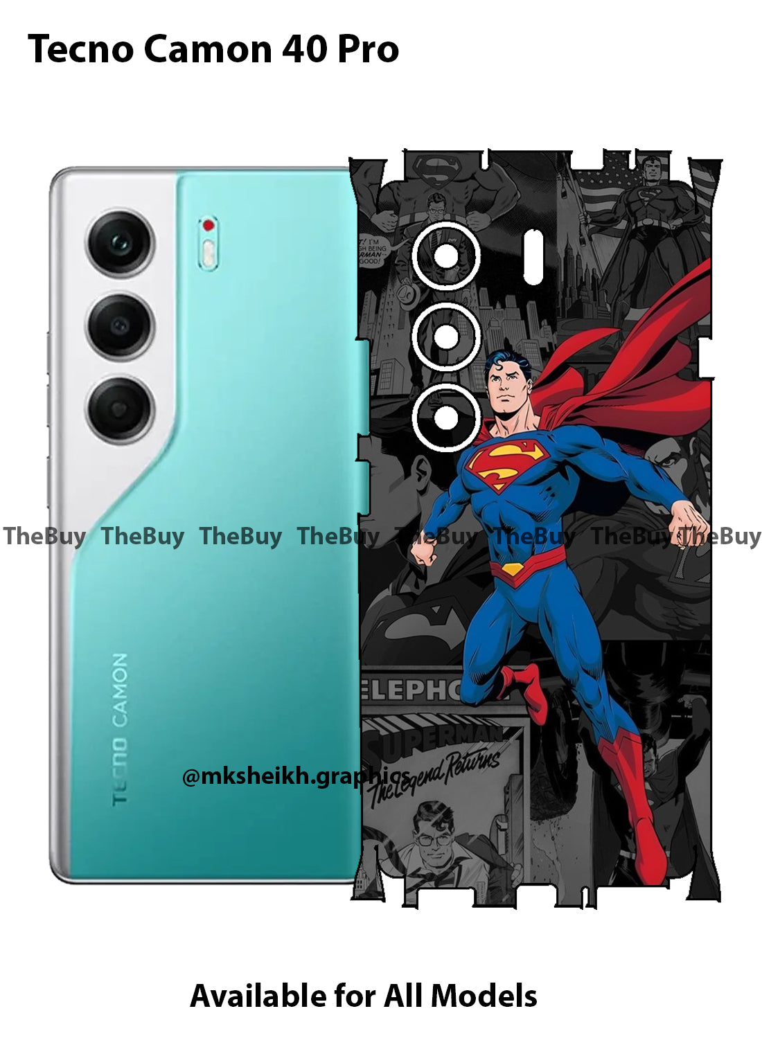 Tecno Camon 40 Pro Superman Full Body Skin Wrap