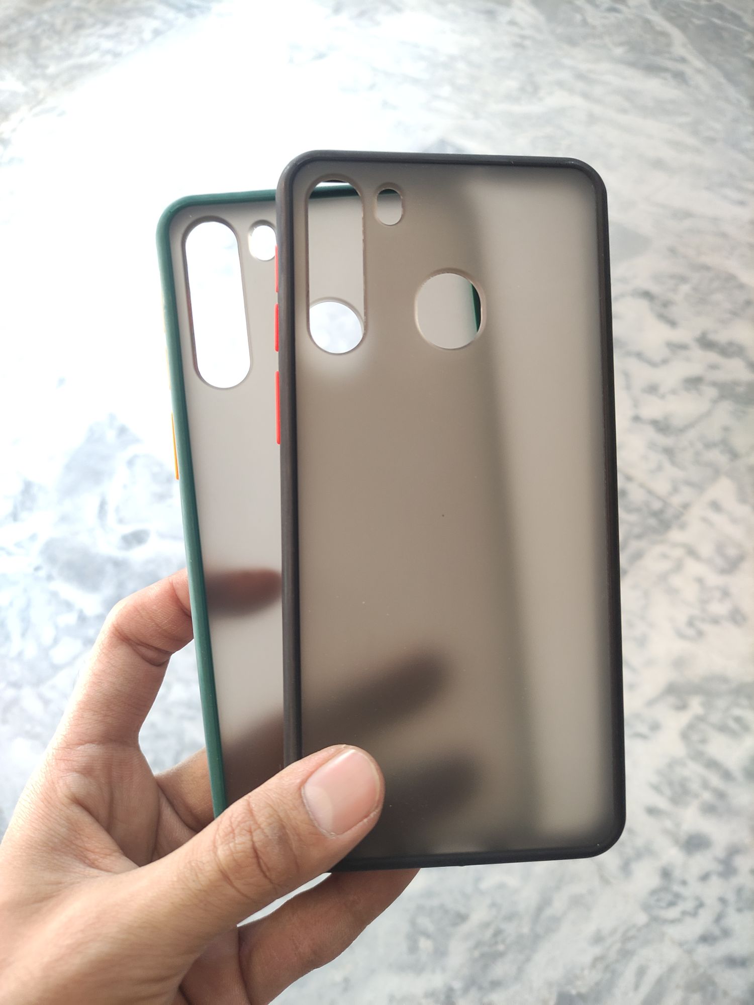 Samsung Galaxy A21 Matt Translucent Colour Buttons Back cover
