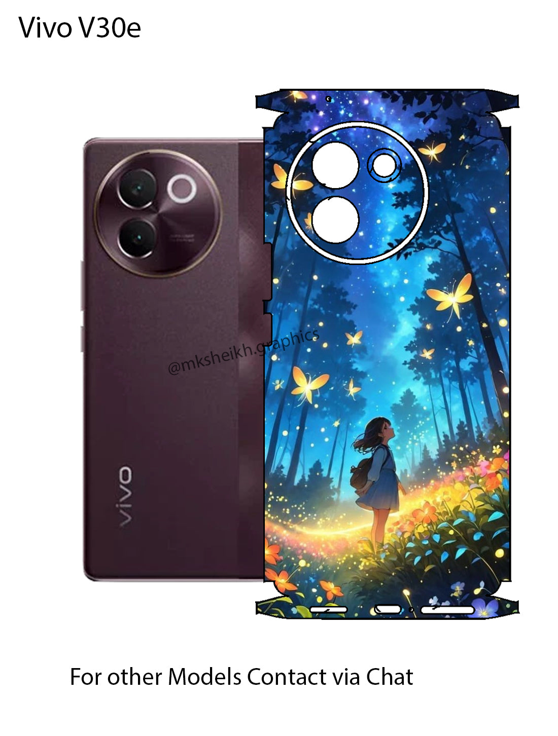 Vivo V30E 5G Print Back Full Body Skin Wrap