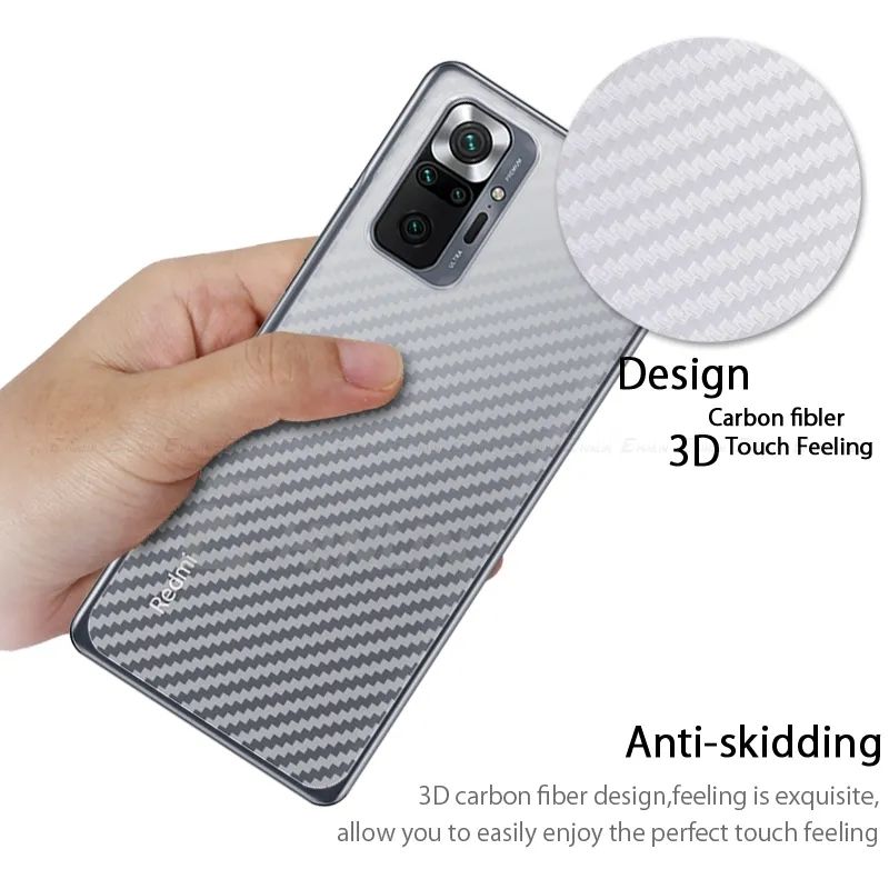 Redmi Note 12 Carbon Fiber Pattern Transparent Back Protective Sheet