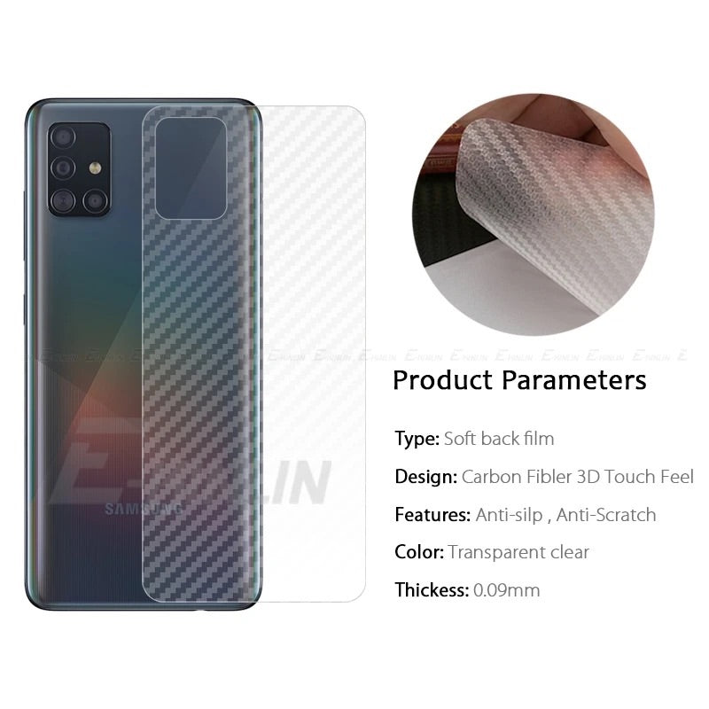 Samsung A51 Carbon Fiber 3D Transparent Back Sheet