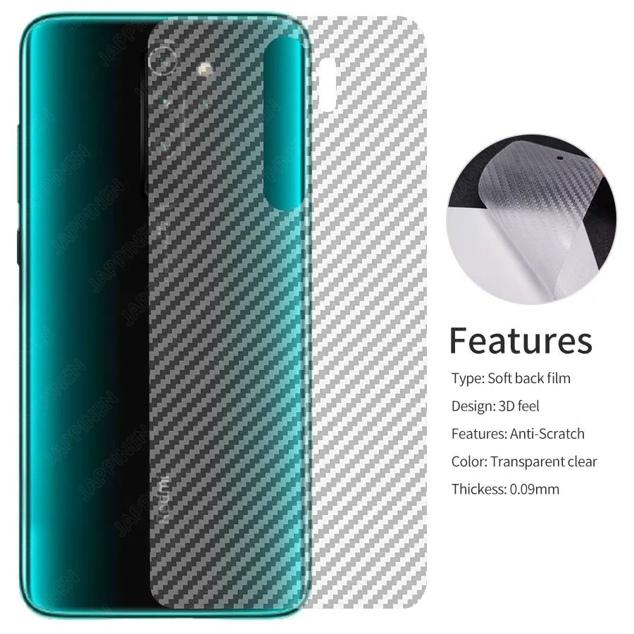 Redmi Note 8 Pro Carbon Fiber 3D Pattern Transparent Back Sheet