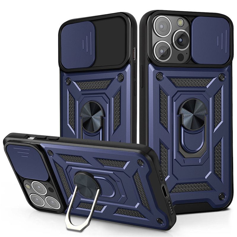 iPhone 12 Pro Max 6.7 Shockproof Case Hybrid Magnetic Ring Camera Shutter Case
