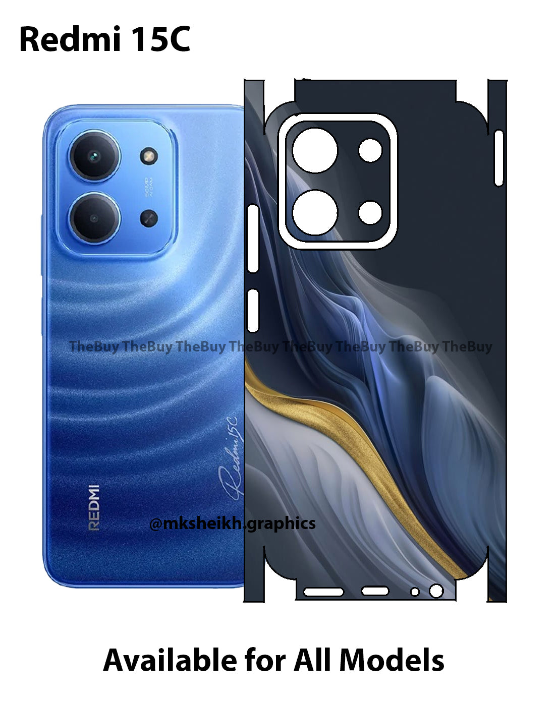 Redmi 15C 4G Full Body Print Back Skin Wrap