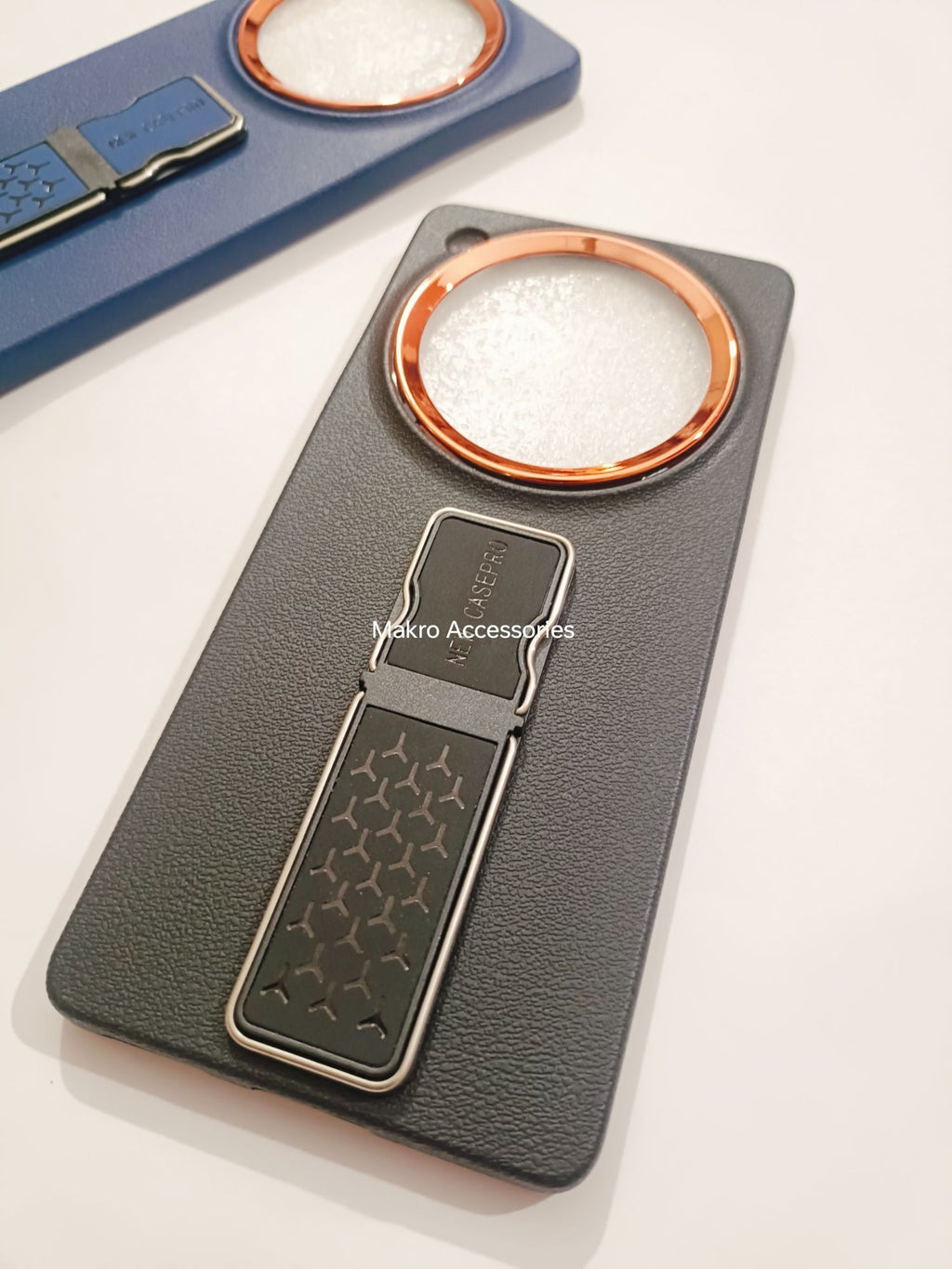 Infinix Zero 40 4G Soft Silicone Leather Tecture Design Kickstand Back cover
