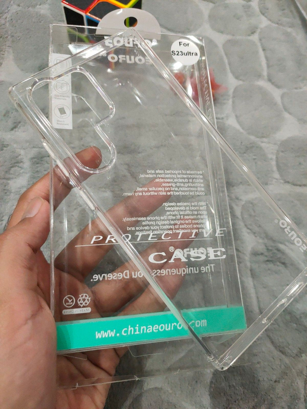 EOURO Samsung S23 Ultra Clear Camera Protection Silicone Case