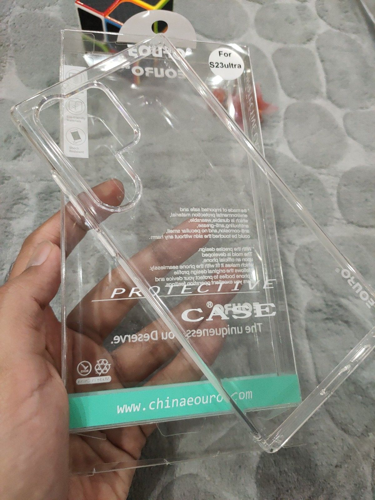 EOURO Samsung S23 Ultra Clear Camera Protection Silicone Case