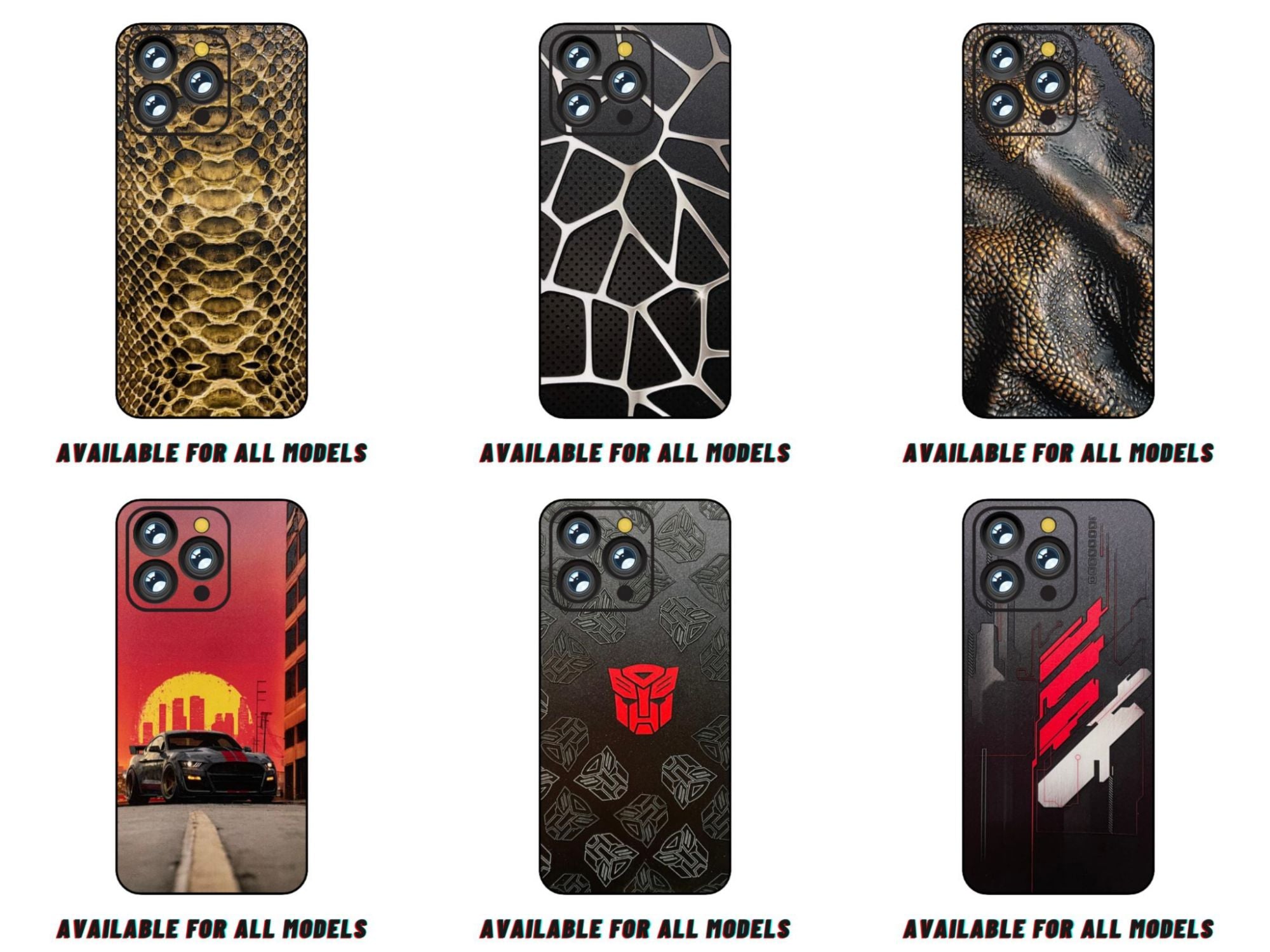 ALL MODELS 3D Skin Full Wrap in Multiple Designs