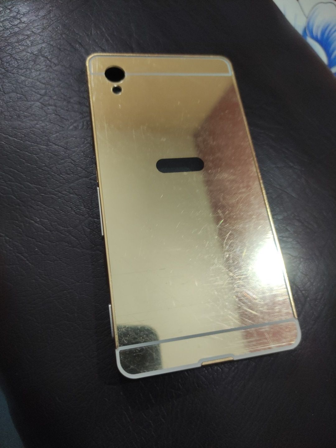 Sony Xperia M4 Aqua Aluminium Frame Gold Plated Mirror Back Cover