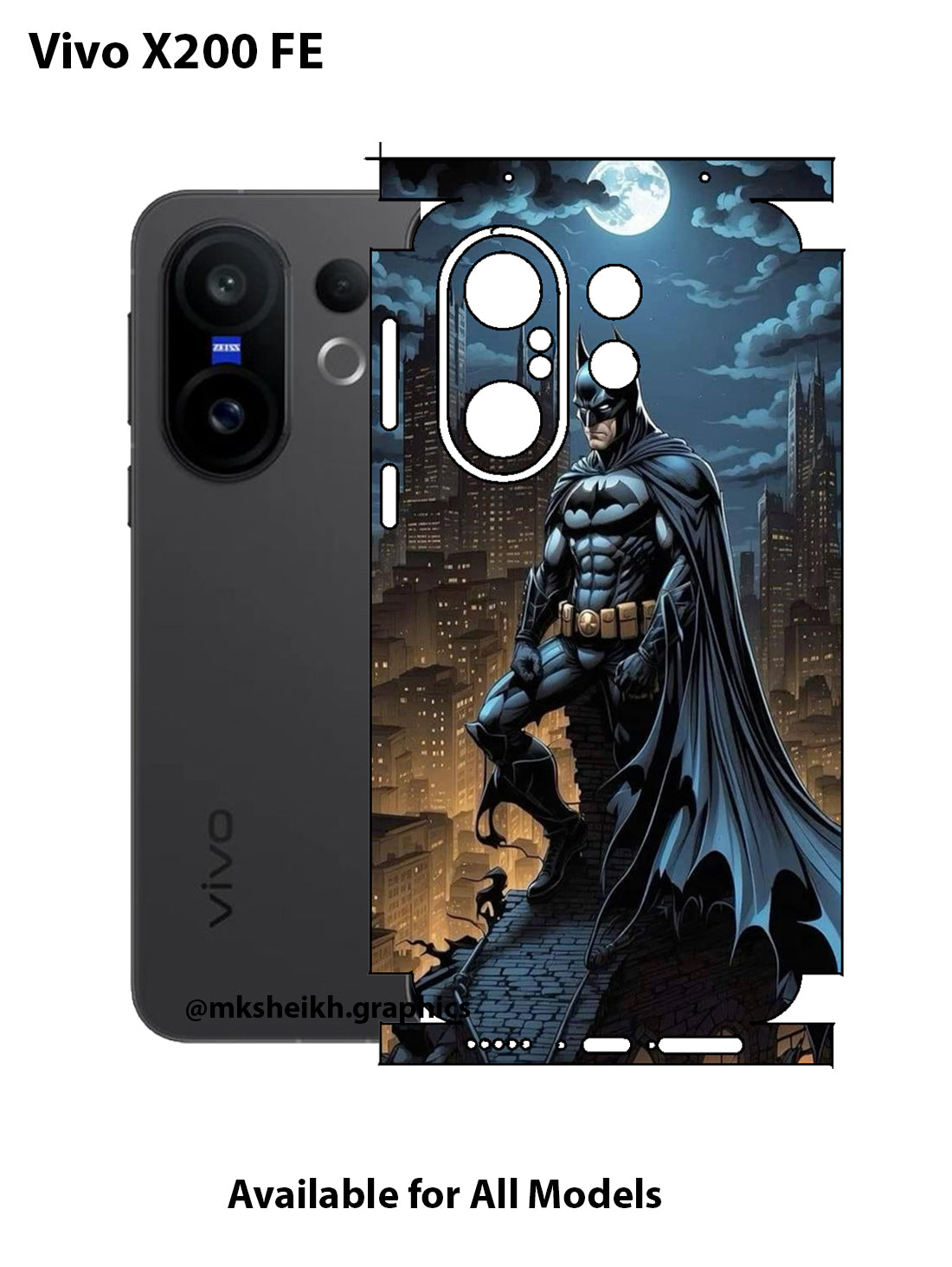 Vivo X200 FE Batman Full Body Skin Wrap
