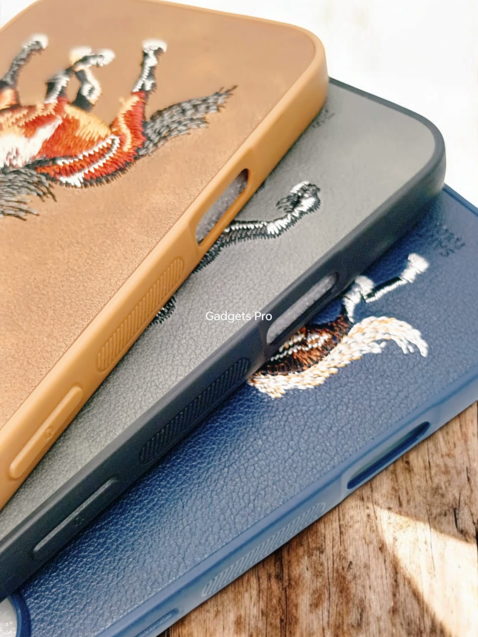 iPhone 16 Pro Max PU Premium Quality Embroidery Polo Design Back cover
