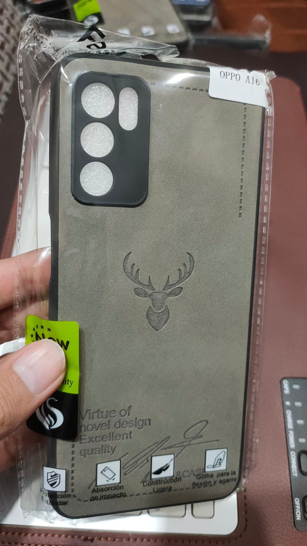 Oppo A16 Cover Premium Quality Camera Protection PU Leather Back Case