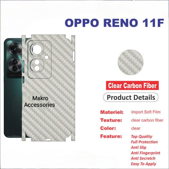 Oppo Reno 11F Premium Quality Clear Carbon Fiber Back Sheet