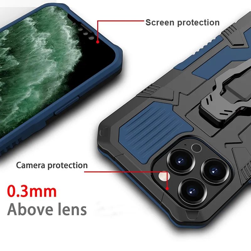 iPhone 12 Pro Max 6.7 Shockproof Hybrid Magnetic Ring Holder Belt Hook Back Cover