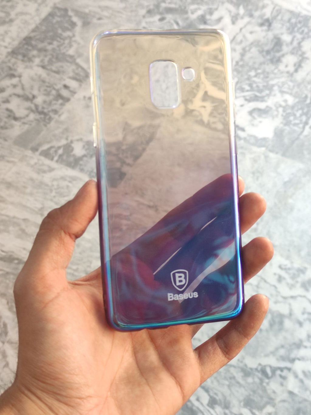 Samsung Galaxy A8 Plus 2018 Soft Silicone TPU Transparent Gradient Colour Back Cover