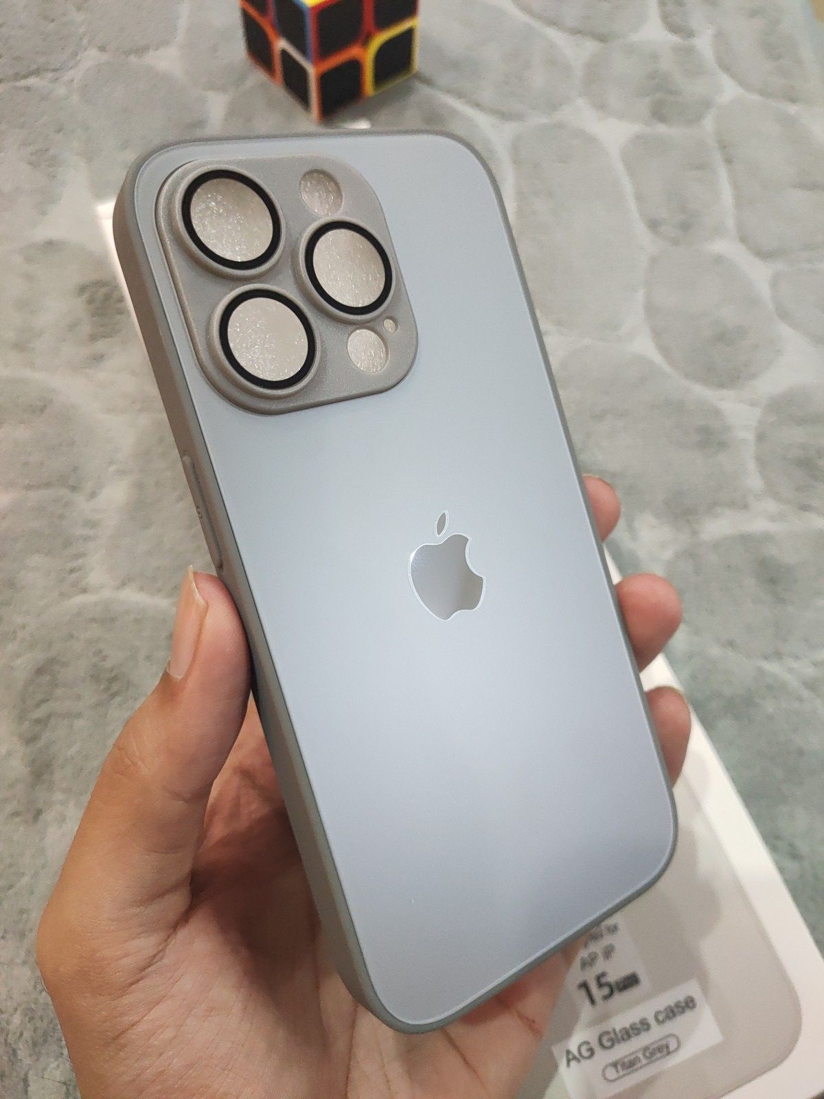 iPhone 15 Pro AG Glass Titanium Grey Camera Lens Case