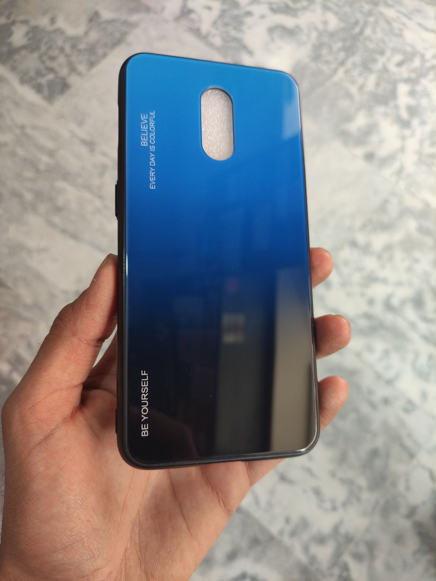 One Plus 6T Real Tempered Glass Gradient Colour back cover