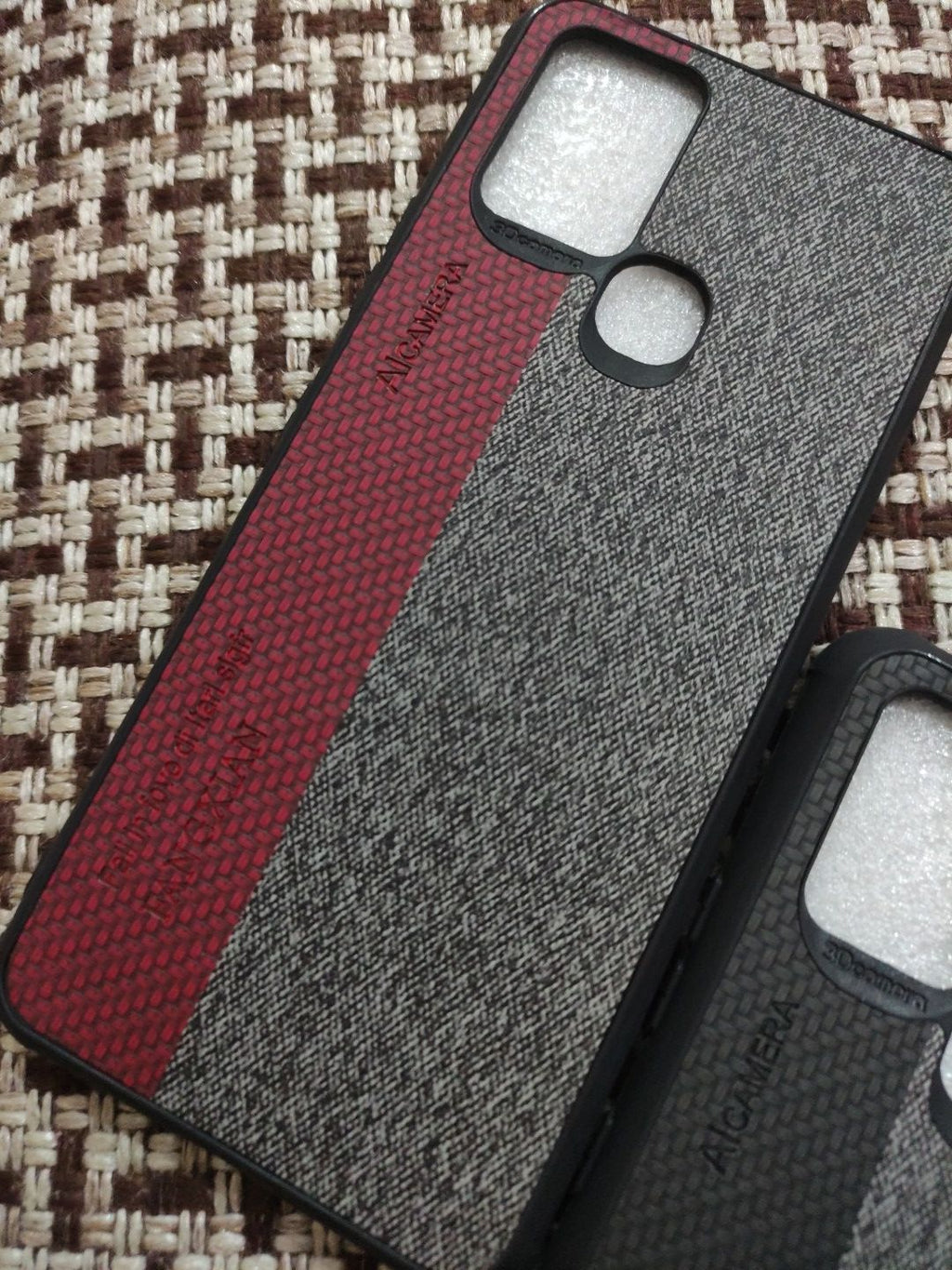 Infinix Hot 10 Soft Silicone Fabrics Stripe Design Back Cover