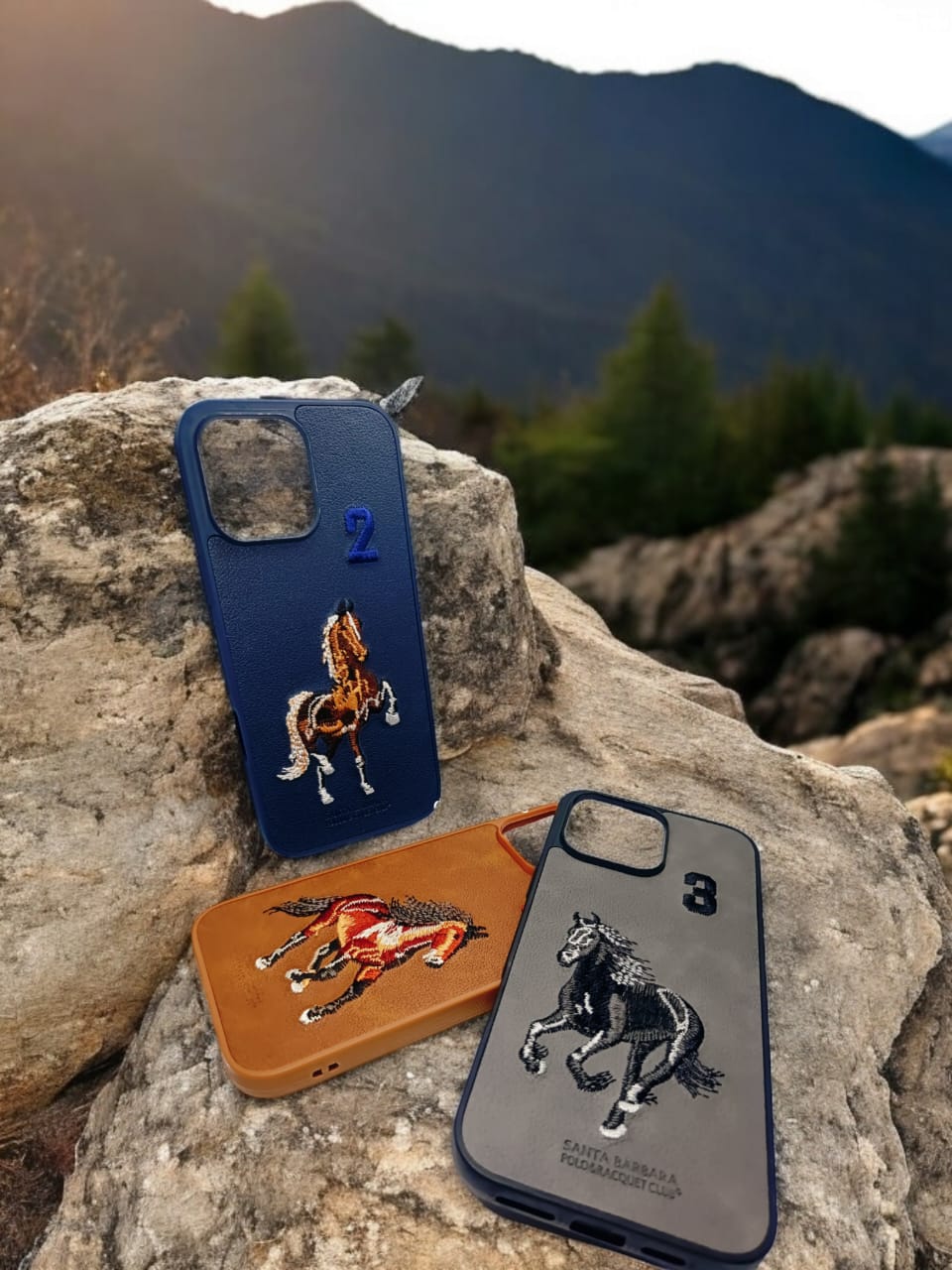 iPhone 16 Pro Max PU Premium Quality Embroidery Polo Design Back cover