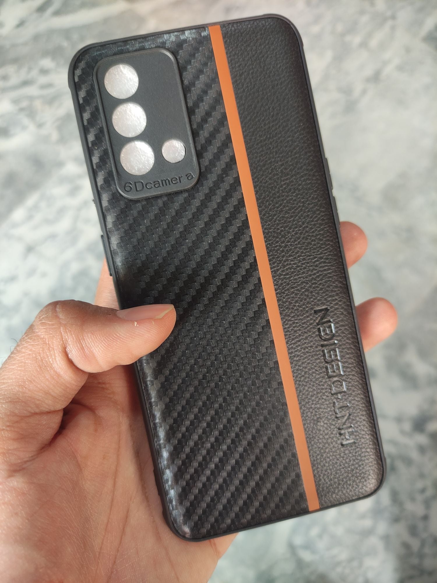 Oppo F19 Soft Camera Protection Tecture Design back cover