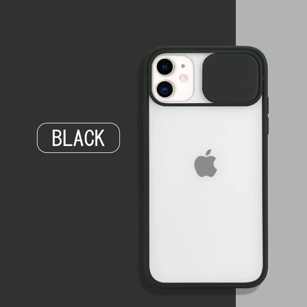 iPhone 12 Pro Max Camera Protection Shockproof Camera Slide Matte Bumper Transparent Back Case