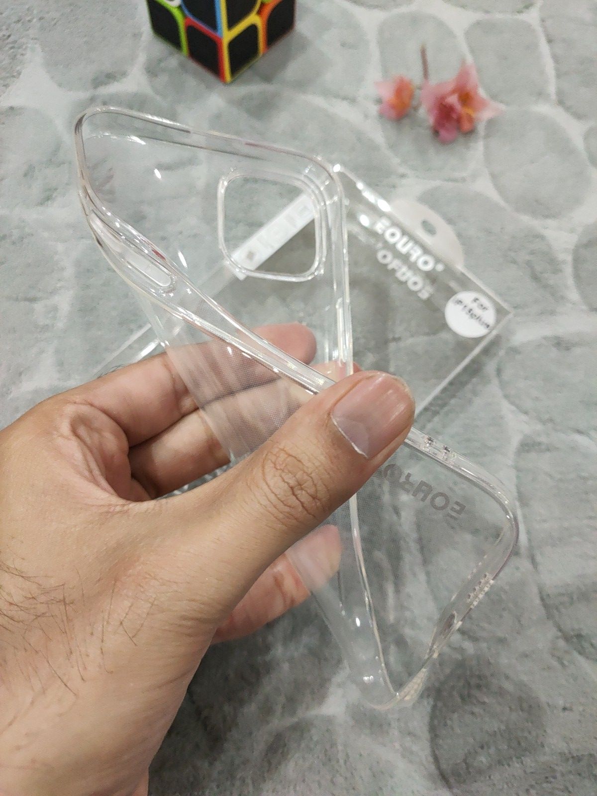 EOURO iPhone 15 Plus Clear Camera Protection Silicone Case