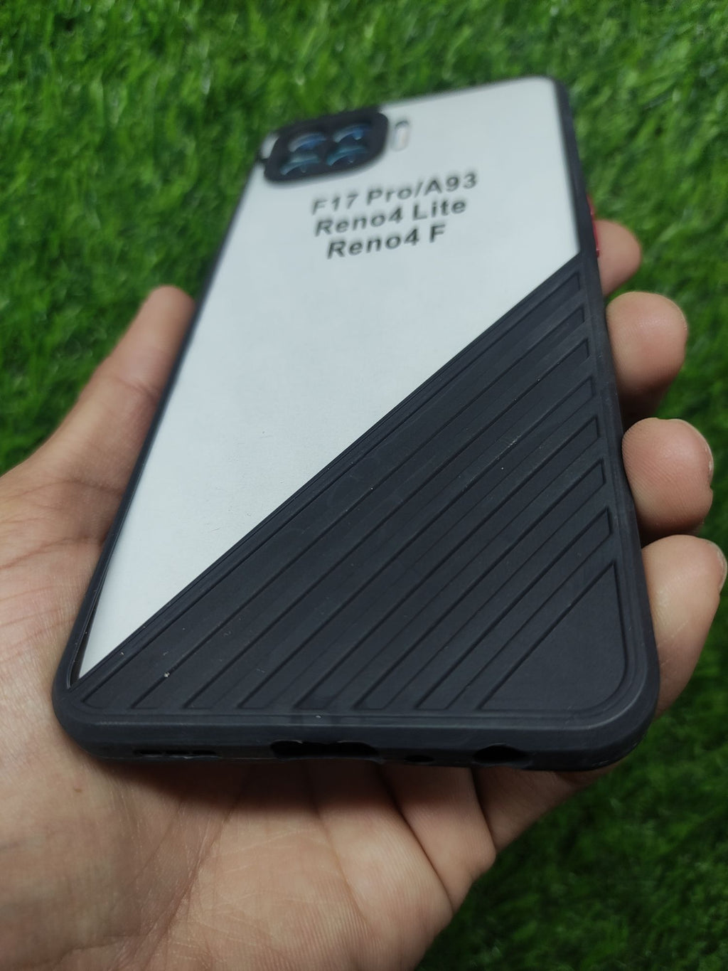 Oppo F17 Pro Clear Cut Tecture Design back cover