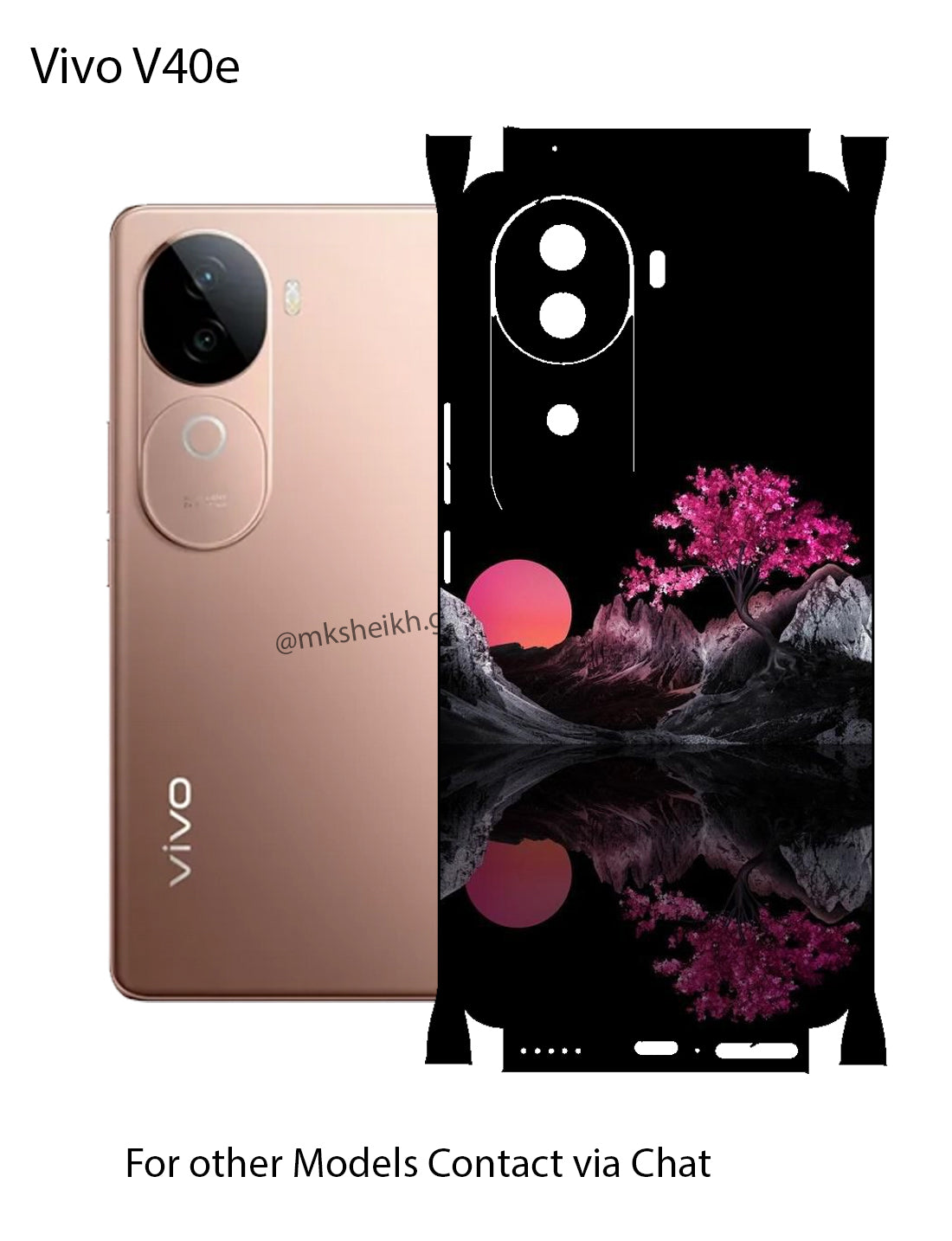 Vivo V40e Premium Quality Print Back Full Body Skin Wrap