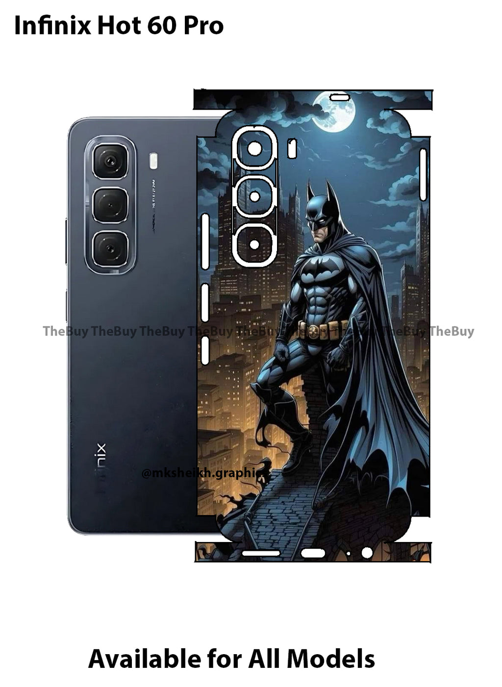 Infinix Hot 60 Pro Batman Full Body Skin Wrap