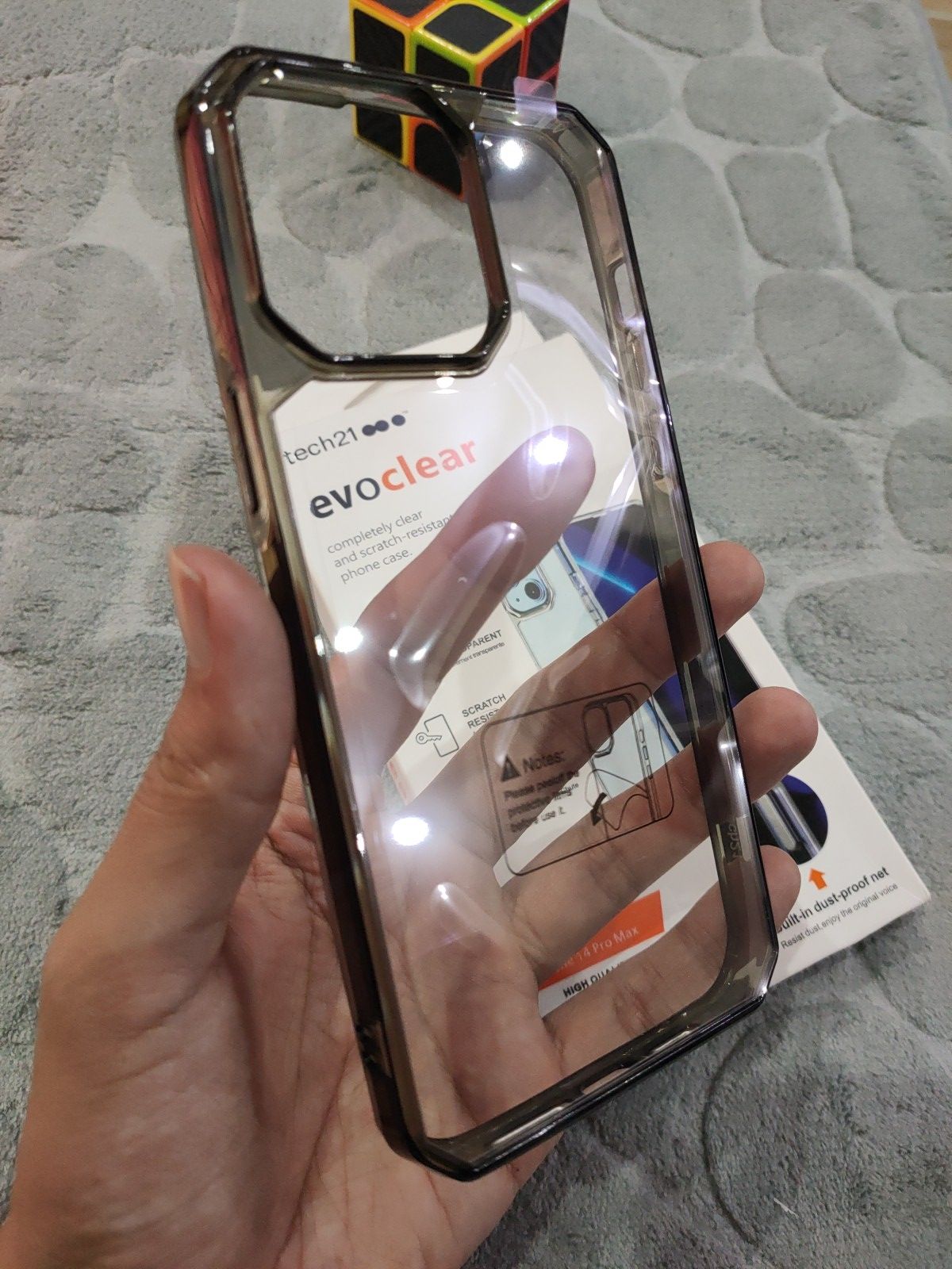 iPhone 14 Pro Max Tech21 Evo Clear Dust Proof Net Shockproof Bumper Back Cover