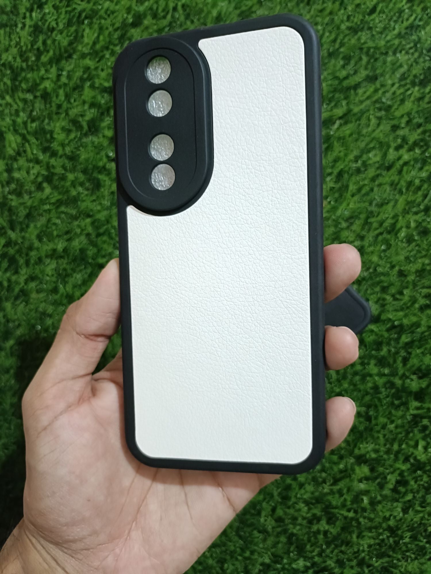 Honor 90 Soft Silicone Camera Protection Leather Design Back Cover