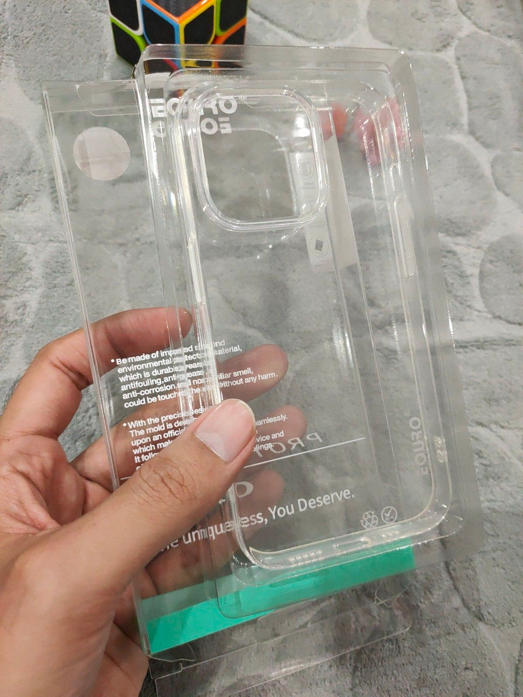 EOURO iPhone 14 Pro Clear Camera Protection Silicone Case