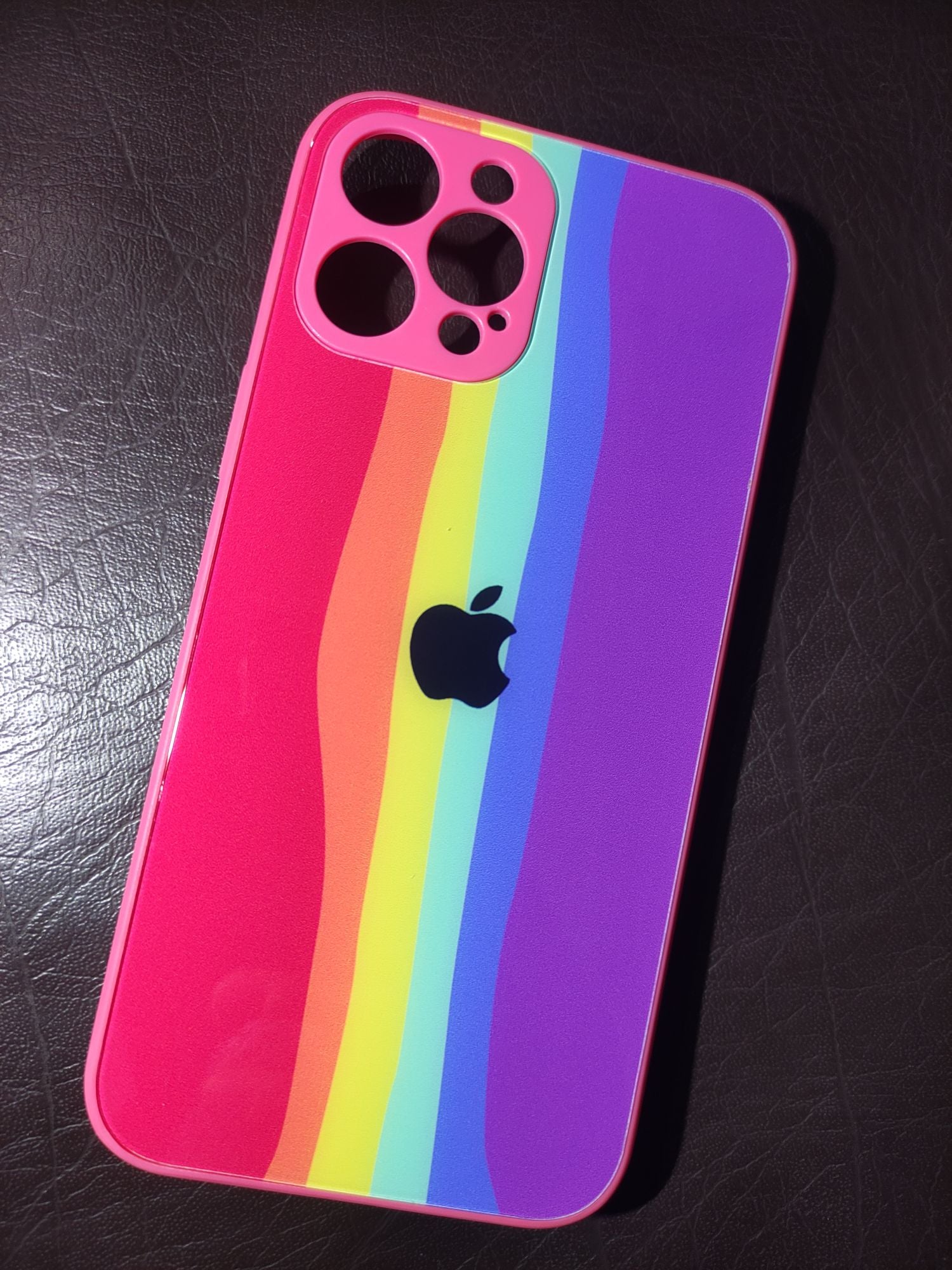 iPhone 12Pro Max Real Tempered Glass Rainbow case