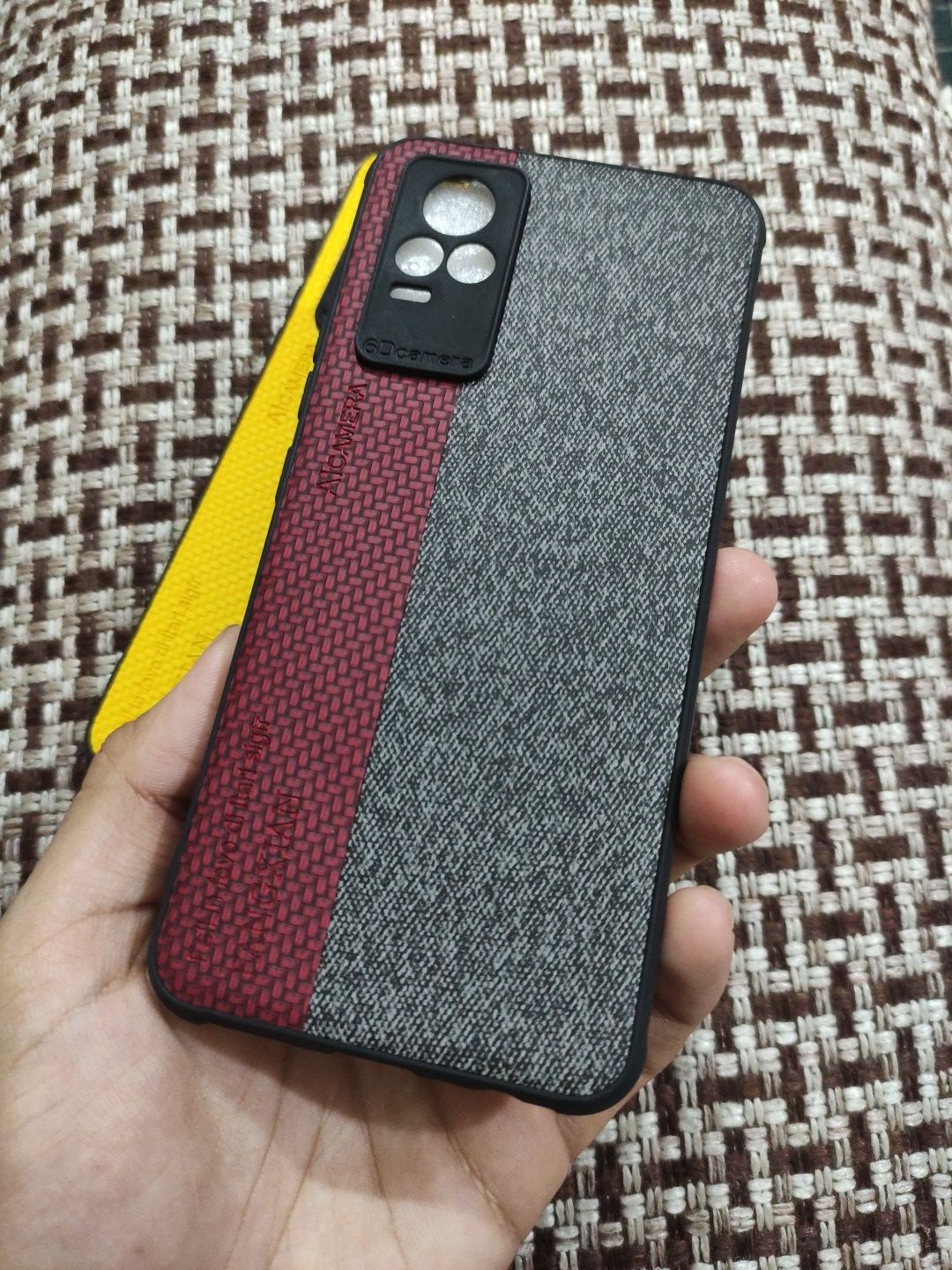 Vivo V21E 4G Soft Silicone Fabrics Stripe Design Back Cover