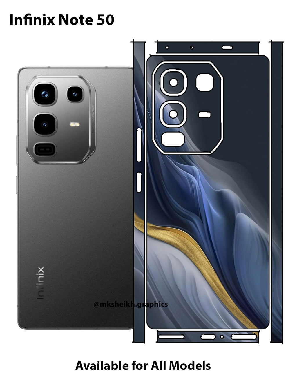 Infinix Note 50 Full Body Skin Wrap Back with Edges