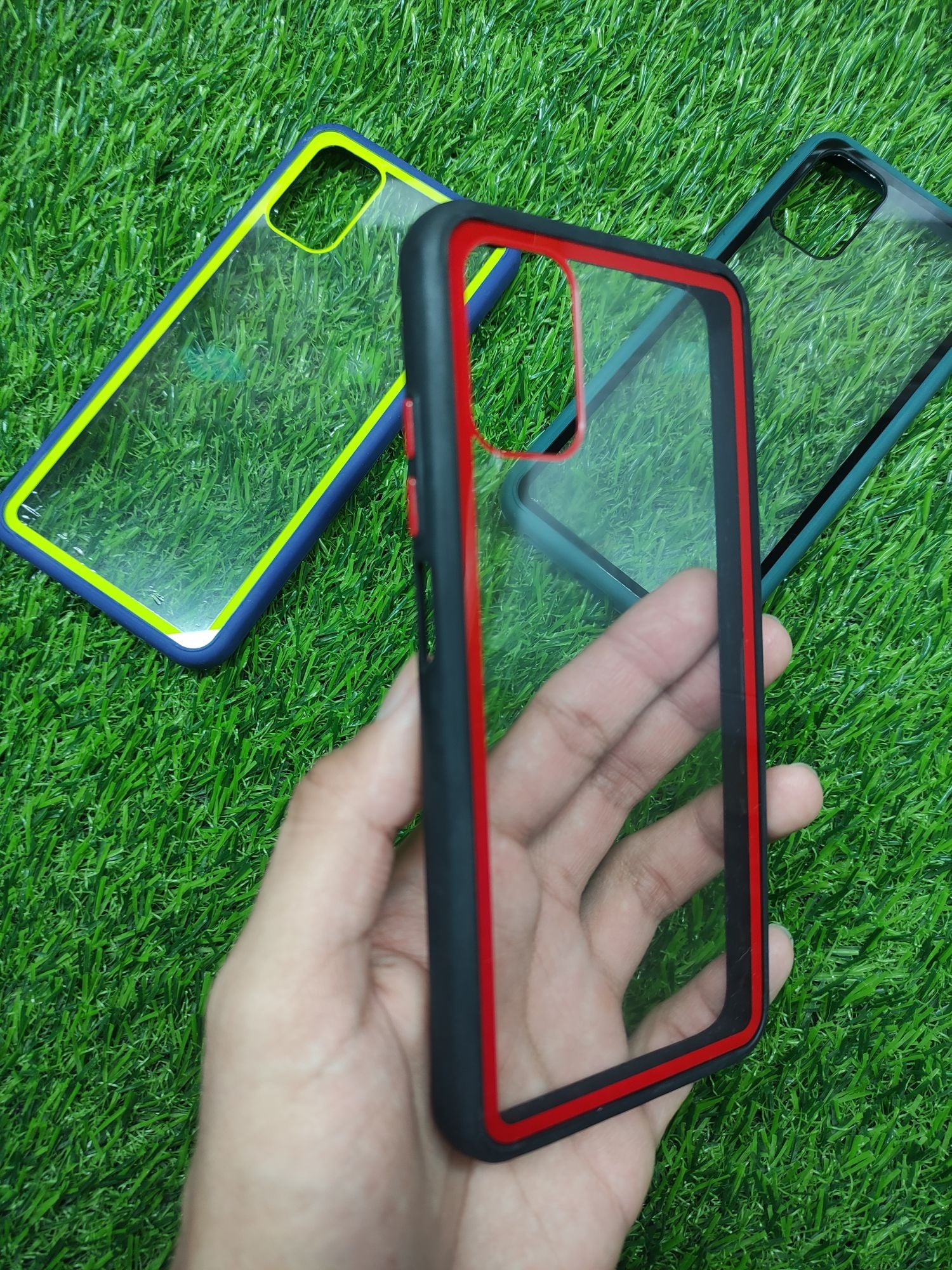 Poco M3 Clear TPU Coloured Border back cover