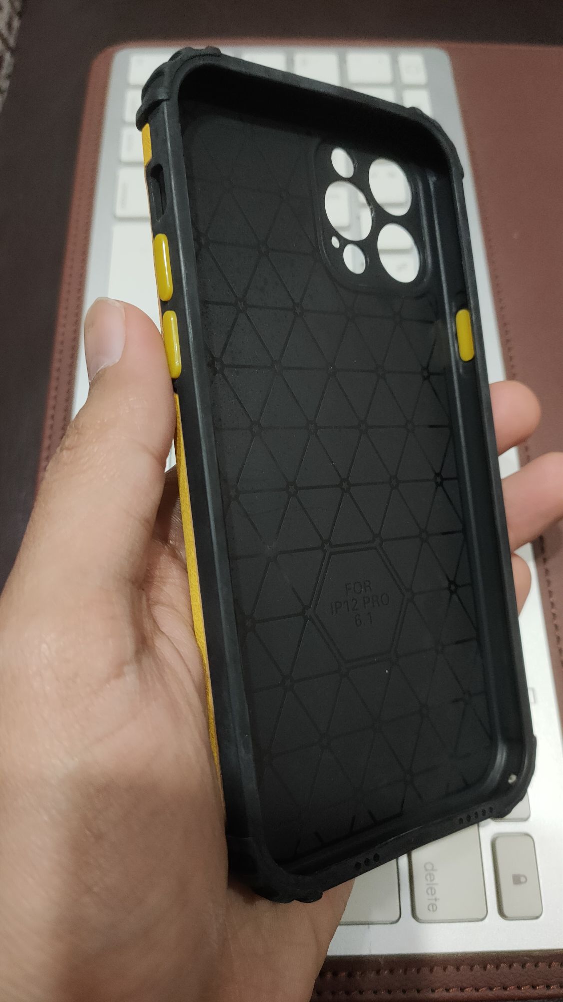 iPhone 12 Pro 6.1 Shockproof Corner Camera Protection PU Leather Back Cover