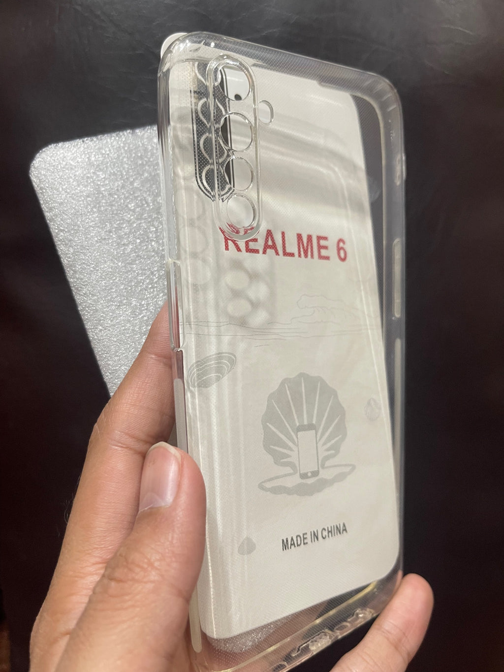 Realme_6 cover hd transparent dust plug slim back case