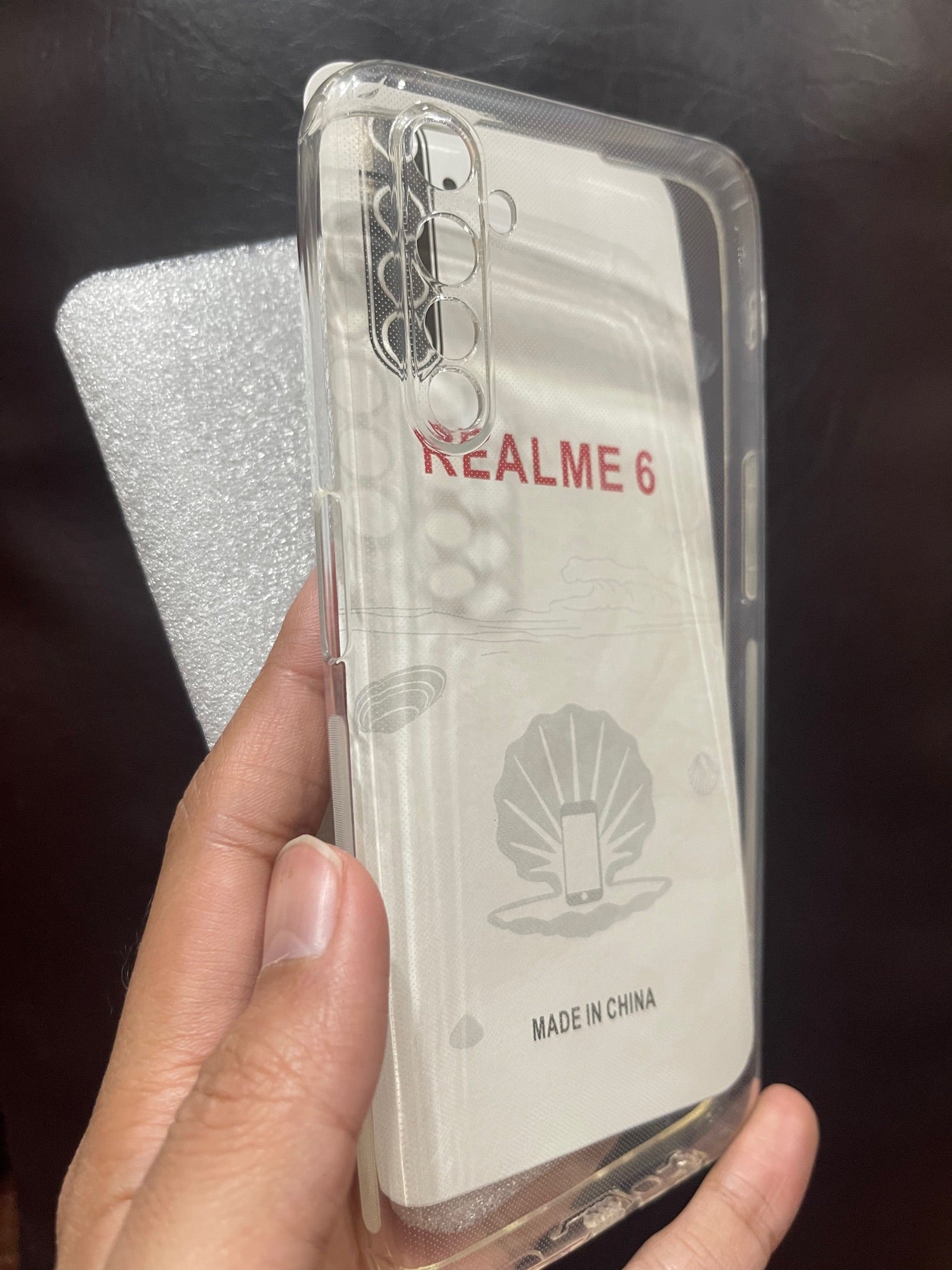 Realme_6 cover hd transparent dust plug slim back case