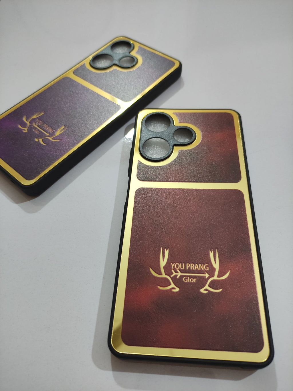 Infinix Hot 30 PU Golden Stripe Design Back Cover