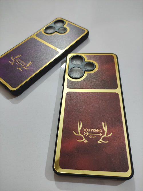 Infinix Hot 30 PU Golden Stripe Design Back Cover