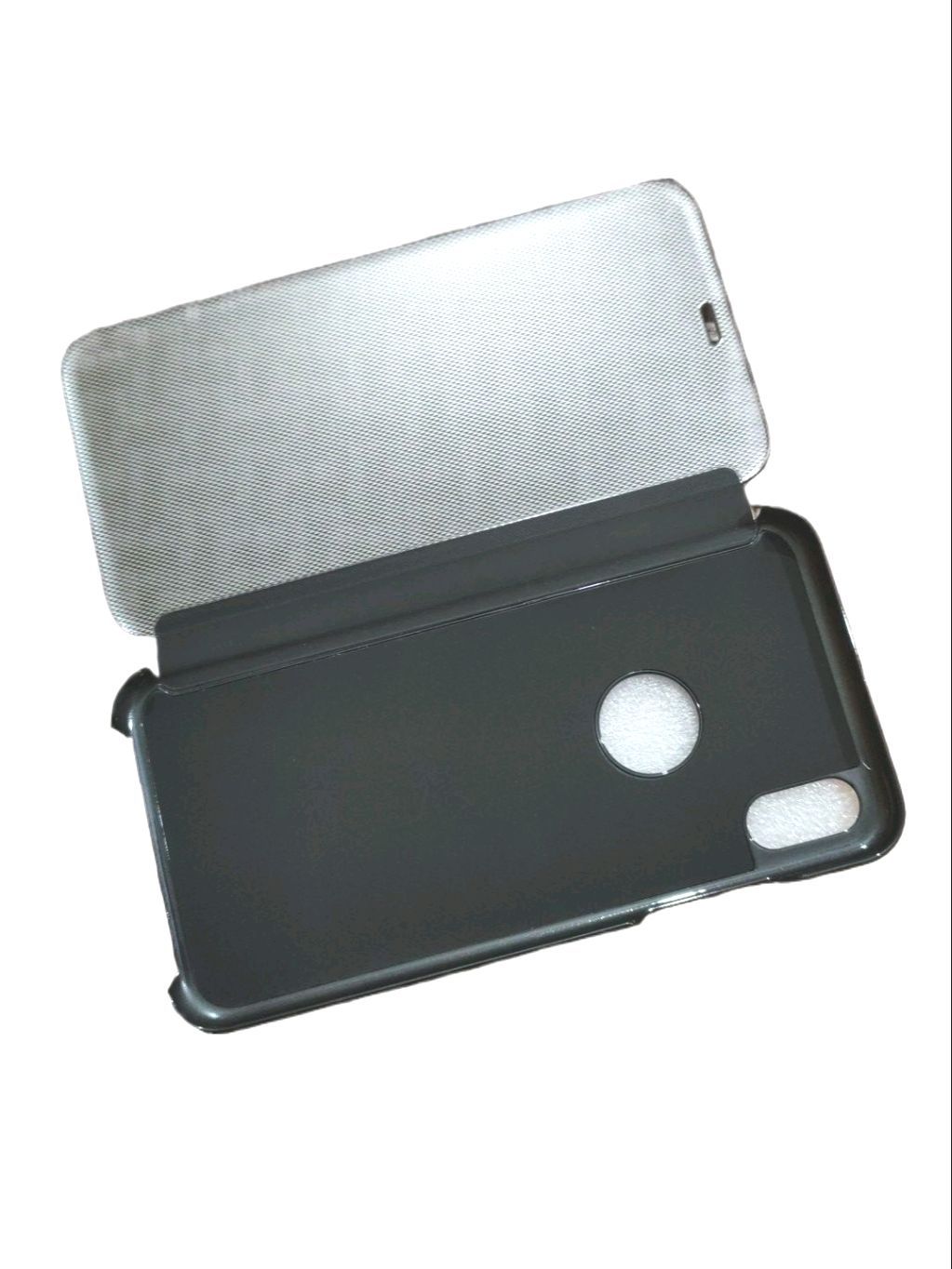 iPhone XS Max PC Clear Carbon Fiber View Flip Cover