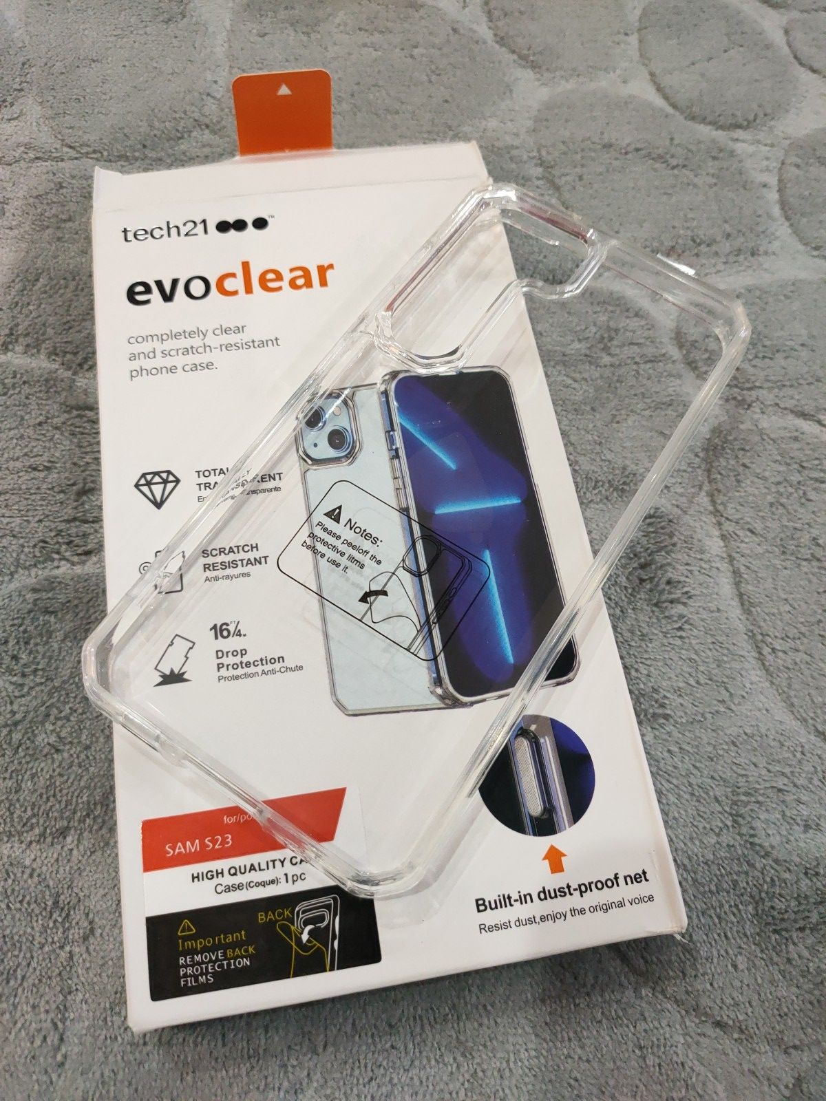 Samsung S23 Tech21 Evo Clear Shockproof Bumper Back Cover