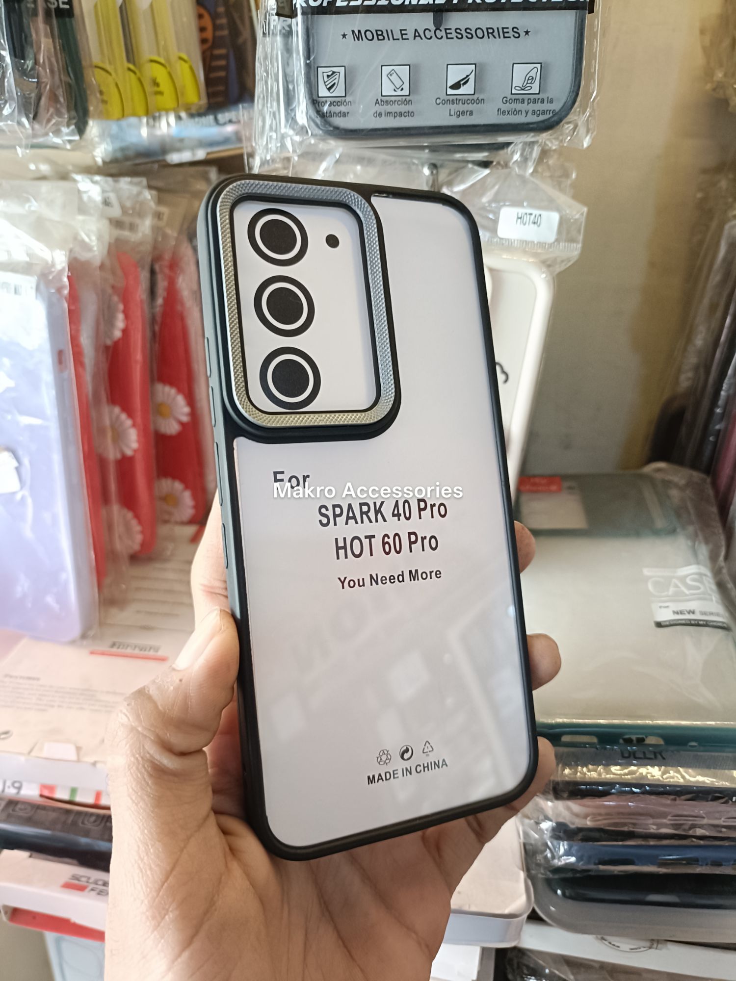 Tecno Spark 40 Pro/Infinix Hot 60 Pro Clear HD Anti-yellow Soft Silicone Edges Camera Protection Back Cover
