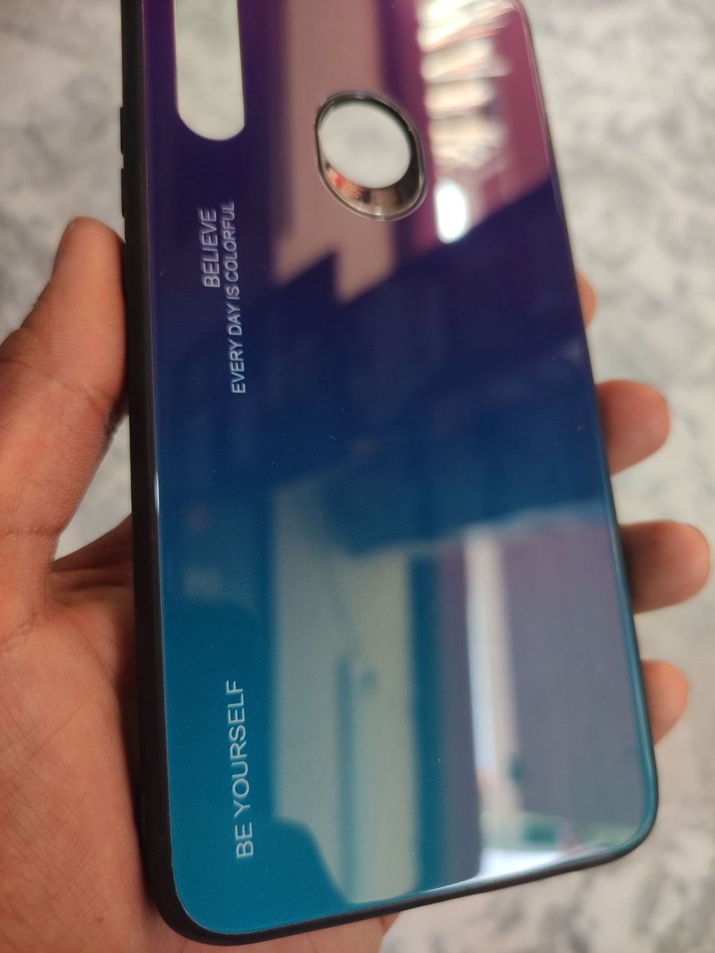 Huawei Y9 Prime 2019 Real Tempered Glass Gradient Colour back cover