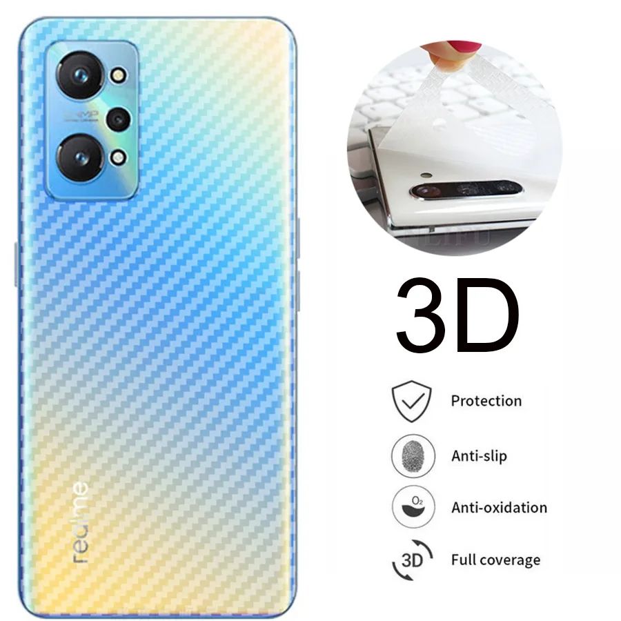 Oppo A76 Carbon Fiber Pattern Transparent Back Protective Sheet