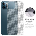 iPhone 12 Pro Max Carbon Fiber Pattern Transparent Protective 3D Back Film